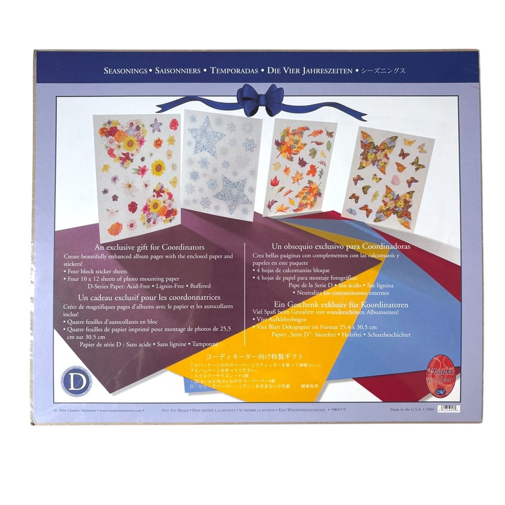 SEASONINGS Creative Memories Album Kit Paper & Stickers Seasons Seasonal NEW NWT